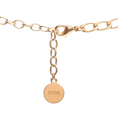 Christian Dior Metal Petit CD Choker Necklace Gold.